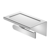 Bianca Nero Toilet Roll Holder With Shelf - Chrome